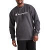 imageChampion Mens Crewneck Fleece Sweatshirt Standard Fit Midweight Script Logo Available in Regular and Big amp TallGranite Heather Script