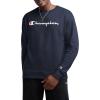 imageChampion Mens Crewneck Fleece Sweatshirt Standard Fit Midweight Script Logo Available in Regular and Big amp TallNavy  Classic Script Logo