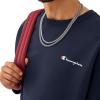 imageChampion Mens Crewneck Fleece Sweatshirt Standard Fit Midweight Script Logo Available in Regular and Big amp TallNavy Small  Small Script Logo