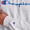 imageChampion Mens Crewneck Fleece Sweatshirt Standard Fit Midweight Script Logo Available in Regular and Big amp TallOxford Gray  Classic Script Logo