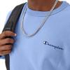 imageChampion Mens Crewneck Fleece Sweatshirt Standard Fit Midweight Script Logo Available in Regular and Big amp TallPlaster Blue Small Script