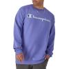 imageChampion Mens Crewneck Fleece Sweatshirt Standard Fit Midweight Script Logo Available in Regular and Big amp TallStone Crush Blue  Classic Script Logo