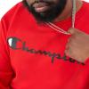 imageChampion Mens Crewneck Fleece Sweatshirt Standard Fit Midweight Script Logo Available in Regular and Big amp TallTeam Red Scarlet  Classic Script Logo