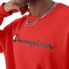 imageChampion Mens Crewneck Fleece Sweatshirt Standard Fit Midweight Script Logo Available in Regular and Big amp TallTeam Red Scarlet Script