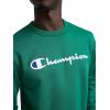 imageChampion Mens Crewneck Fleece Sweatshirt Standard Fit Midweight Script Logo Available in Regular and Big amp TallVerdant Green  Classic Script Logo