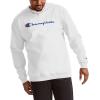 imageChampion Mens Crewneck Fleece Sweatshirt Standard Fit Midweight Script Logo Available in Regular and Big amp TallWhite Script