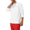 imageChampion Mens Crewneck Fleece Sweatshirt Standard Fit Midweight Script Logo Available in Regular and Big amp TallWhite Small Script