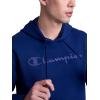imageChampion Mens Pullover Graphic Fleece Hoodie Standard Fit Midweight Fleece Classic Script Logo Available Regular Big amp TallBlue Depths