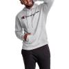 imageChampion Mens Pullover Graphic Fleece Hoodie Standard Fit Midweight Fleece Classic Script Logo Available Regular Big amp TallPlatinum Silver Heather