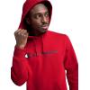 imageChampion Mens Pullover Graphic Fleece Hoodie Standard Fit Midweight Fleece Classic Script Logo Available Regular Big amp TallTango Red
