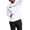 imageChampion Mens Pullover Graphic Fleece Hoodie Standard Fit Midweight Fleece Classic Script Logo Available Regular Big amp TallWhite  Classic Script Logo