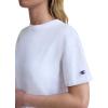 imageChampion Womens Classic Short Sleeve Graphic TShirt Loose Fit Script LogoBright White  Tonal Script Logo