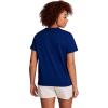 imageChampion Womens Classic Short Sleeve Graphic TShirt Standard Fit Script LogoBlue Depths