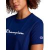 imageChampion Womens Classic Short Sleeve Graphic TShirt Standard Fit Script LogoBlue Depths