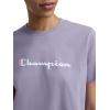 imageChampion Womens Classic Short Sleeve Graphic TShirt Standard Fit Script LogoDaybreak