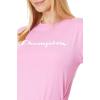 imageChampion Womens Classic Short Sleeve Graphic TShirt Standard Fit Script LogoPinkpoeny