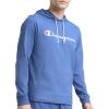 imageChampion Mens Long Sleeve Tshirt Hoodie Retired ColorsCoastal Fjord  Classic Script Logo