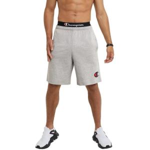 imageChampion Men Graphic Lounge ShortStandard Fit7 InseamScript LogoLightweight 100 Cotton JersyAvailable RegularBigTallOxford Gray  C Logo