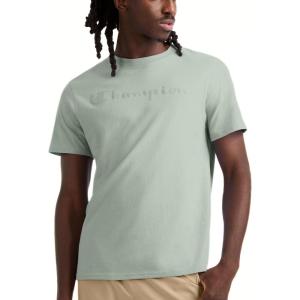 imageChampion Mens Classic Script Graphic Short Sleeve TShirt Standard Fit Tonal Logo Available in Regular and Big amp TallClever Sage