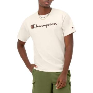 imageChampion Mens Classic Script Graphic Short Sleeve TShirt Standard Fit Tonal Logo Available in Regular and Big amp TallNatural