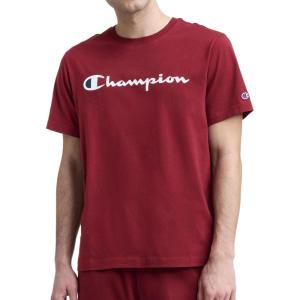 imageChampion Mens Classic Script Graphic Short Sleeve TShirt Standard Fit Tonal Logo Available in Regular and Big amp TallPomegranate
