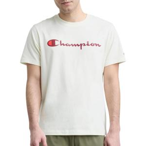imageChampion Mens Classic Script Graphic Short Sleeve TShirt Standard Fit Tonal Logo Available in Regular and Big amp TallUnbleached Cotton