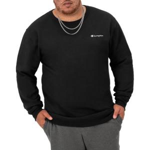 imageChampion Mens Crewneck Fleece Sweatshirt Standard Fit Midweight Script Logo Available in Regular and Big amp TallBlack Small  Small Script Logo
