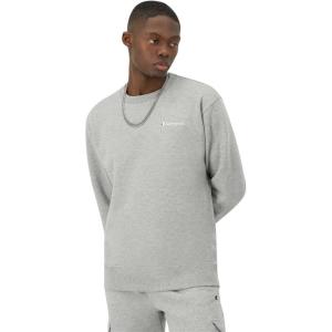 imageChampion Mens Crewneck Fleece Sweatshirt Standard Fit Midweight Script Logo Available in Regular and Big amp TallOxford Gray Small  Small Script Logo