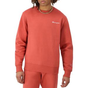 imageChampion Mens Crewneck Fleece Sweatshirt Standard Fit Midweight Script Logo Available in Regular and Big amp TallPicante Pink Small Script