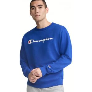 imageChampion Mens Crewneck Fleece Sweatshirt Standard Fit Midweight Script Logo Available in Regular and Big amp TallSurf the Web  Classic Script Logo