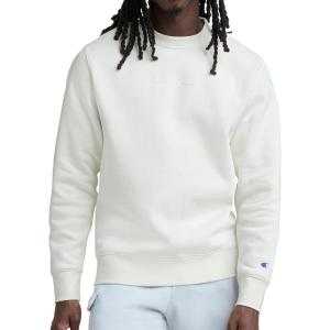 imageChampion Mens Crewneck Fleece Sweatshirt Standard Fit Midweight Script Logo Available in Regular and Big amp TallUnbleached Cotton  Tonal Script Logo