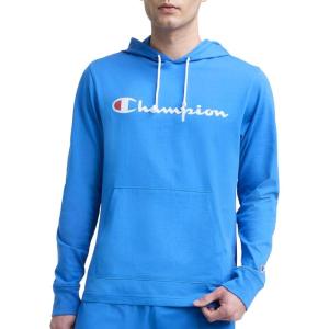 imageChampion Mens Long Sleeve Tshirt Hoodie Retired ColorsNebulas Blue  Classic Script Logo