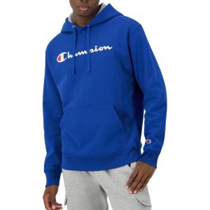 imageChampion Mens Pullover Graphic Fleece Hoodie Standard Fit Midweight Fleece Classic Script Logo Available Regular Big amp TallSurf the Web  Classic Script Logo