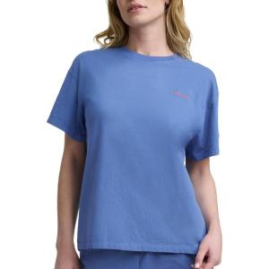 imageChampion Womens Classic Short Sleeve Graphic TShirt Loose Fit Script LogoCoastal Fjord  Tonal Script Logo