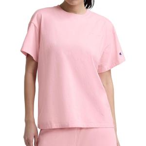 imageChampion Womens Classic Short Sleeve Graphic TShirt Loose Fit Script LogoRose Shadow  Tonal Script Logo