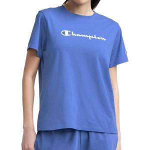 imageChampion Womens Classic Short Sleeve Graphic TShirt Standard Fit Script LogoCoastal Fjord