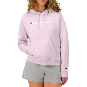 imageChampion Womens Pullover Fleece Hoodie Loose Fit Midweight Script Logo Available in Regular and PlusChantilly Pink Script