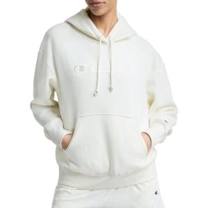 imageChampion Womens Pullover Fleece Hoodie Loose Fit Midweight Script Logo Available in Regular and PlusUnbleached Cotton  Embroidered Script Logo