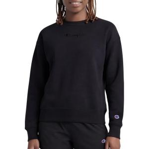 imageChampion Womens Sweatshirt Fleece Crewneck Sweatshirt Warm Sweatshirt for Women Plus Size AvailableBlack  Tonal Script Logo