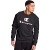 imageChampion Mens Mens Crewneck Fleece Sweatshirt Standard Fit Midweight C Logo Available in Regular and Big amp TallBlack Double Logo