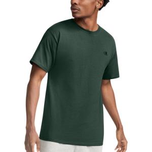 imageChampion Mens Classic Short Sleeve TShirt Standard Fit Midweight 100 Cotton Available in Regular and Big amp TallDark Green