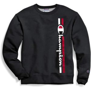 imageChampion Mens Mens Crewneck Fleece Sweatshirt Standard Fit Midweight C Logo Available in Regular and Big amp TallBkcblack