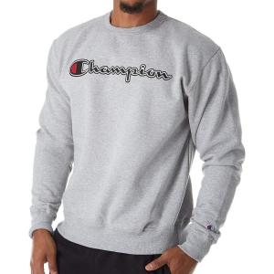 imageChampion Mens Mens Crewneck Fleece Sweatshirt Standard Fit Midweight C Logo Available in Regular and Big amp TallFelt Oxford Grey
