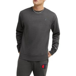 imageChampion Mens Mens Crewneck Fleece Sweatshirt Standard Fit Midweight C Logo Available in Regular and Big amp TallGranite Heather C Logo