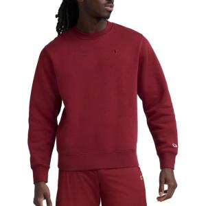 imageChampion Mens Mens Crewneck Fleece Sweatshirt Standard Fit Midweight C Logo Available in Regular and Big amp TallPomegranate  C Logo