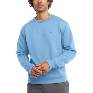 imageChampion Mens Mens Crewneck Fleece Sweatshirt Standard Fit Midweight C Logo Available in Regular and Big amp TallSwiss Blue  C Logo