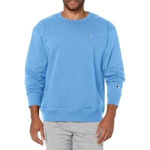 imageChampion Mens Mens Crewneck Fleece Sweatshirt Standard Fit Midweight C Logo Available in Regular and Big amp TallSwiss Blue C Logo