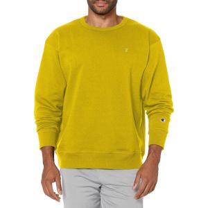 imageChampion Mens Mens Crewneck Fleece Sweatshirt Standard Fit Midweight C Logo Available in Regular and Big amp TallTeam Gold C Logo