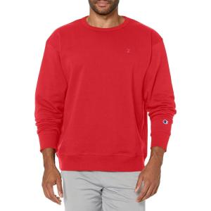 imageChampion Mens Mens Crewneck Fleece Sweatshirt Standard Fit Midweight C Logo Available in Regular and Big amp TallTeam Red Scarlet C Logo