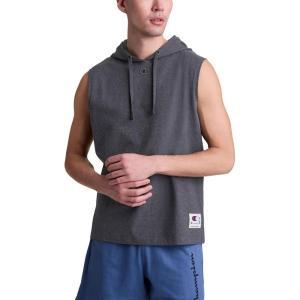imageChampion Mens Sleeveless TShirt Hoodie Standard Fit LightweightGranite Heather  C Logo